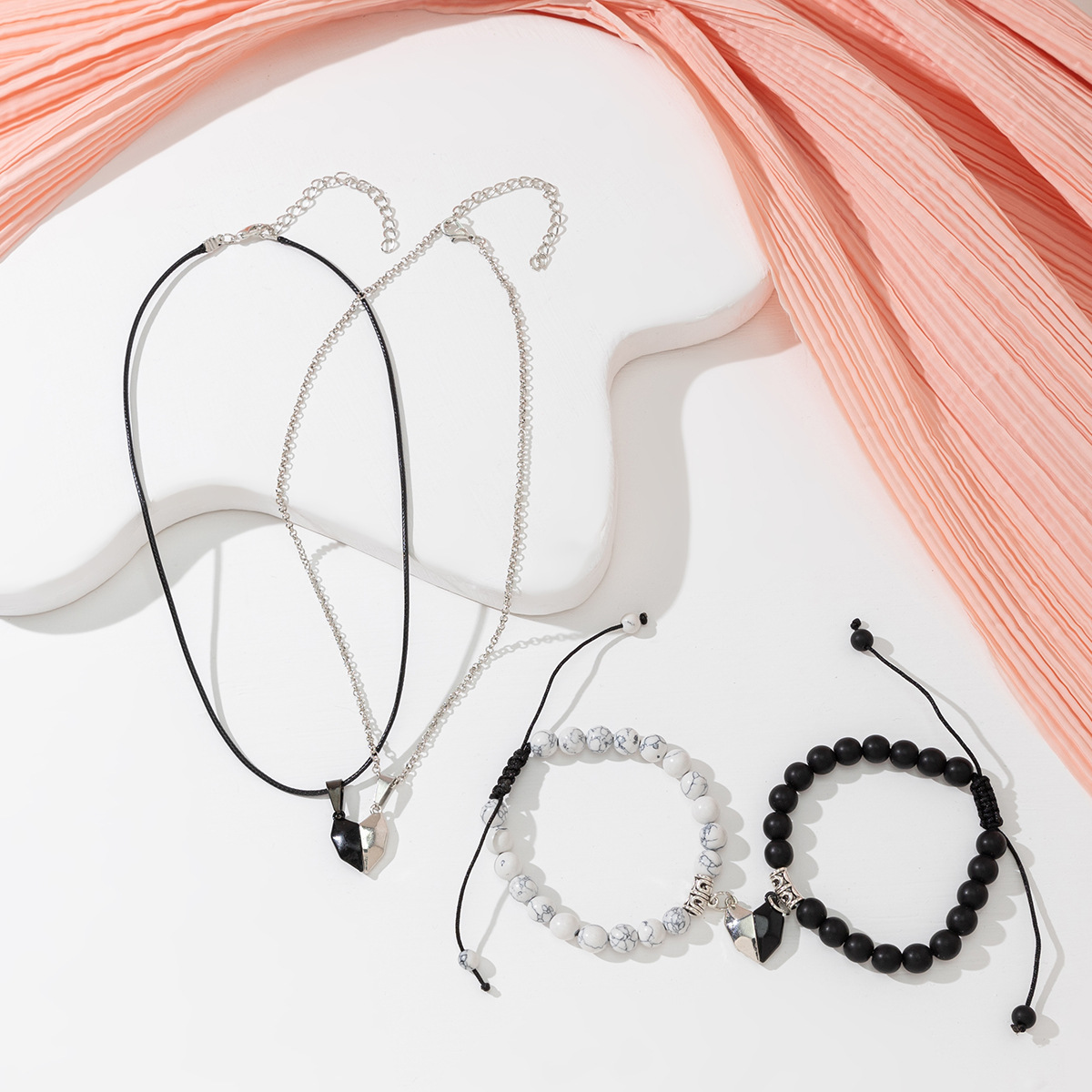 Women's Fashion Love Magnetic Bracelet Necklace Ornament Set