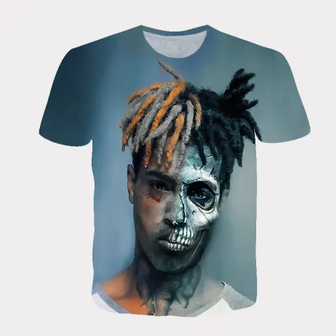 3D Digital Printing Round Neck Men's and Women's T-shirts