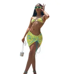 New Women's Sexy Small Vest, Slim Fit, Short Skirt, Fashionable Casual Suit, Women - Yellow - View 1