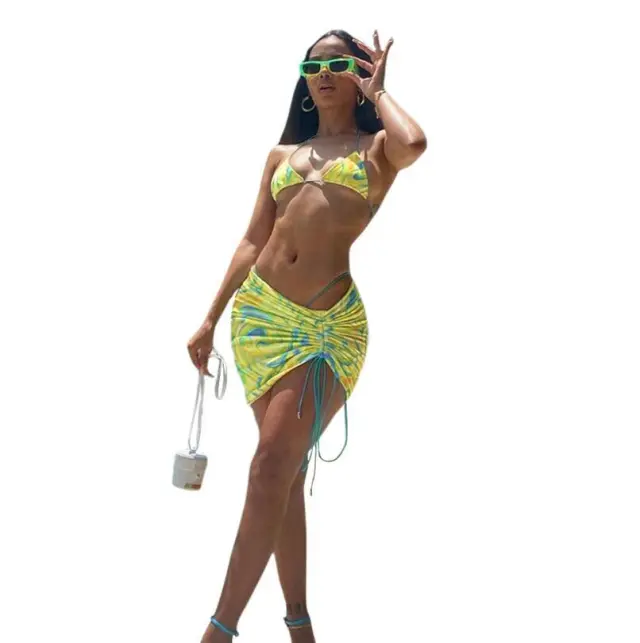 New Women's Sexy Small Vest, Slim Fit, Short Skirt, Fashionable Casual Suit, Women Yellow - Shop at LoveMi