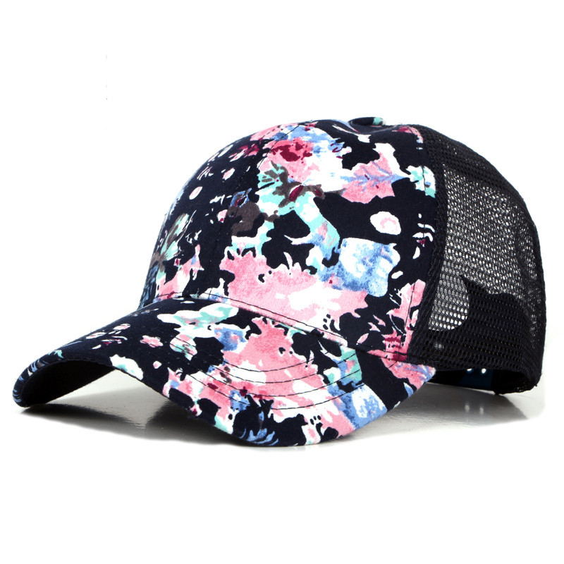 Printed Flower Duck Tongue Hat Unisex Outdoor