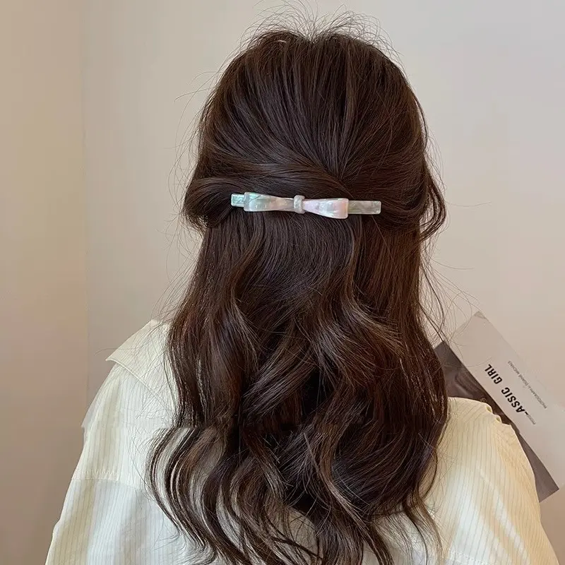 Vertical Bow Simple Hair Clip Women
