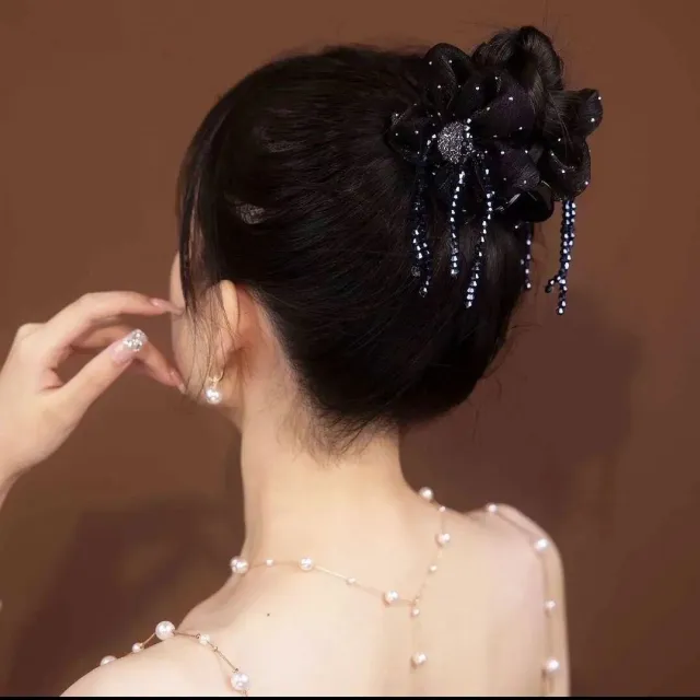 Mantianxing Flower Ball Head Grip Hairpin Black - Shop at LoveMi