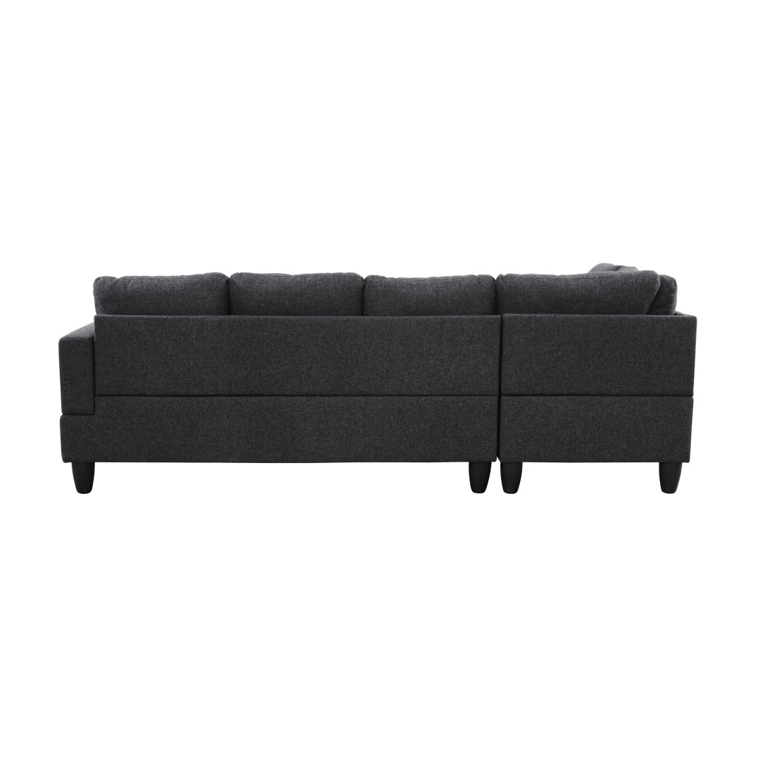 Pickup Only--Black Grey Linen Living Room Sofa Set