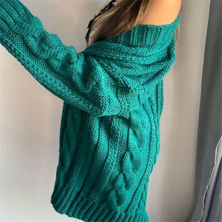 Fashionable Temperament Gentle Sweater Women's Mid-length Loose Twist Knit Top