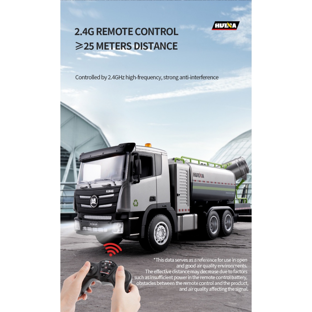 Huina 1316 1-18 Semi-Alloy Remote Controlled Fog Cannon Truck Toy 13