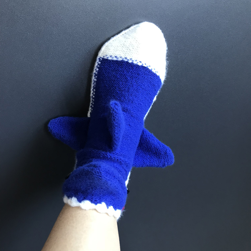 Christmas Knitted Socks Blue Cartoon Room Socks - Image 5