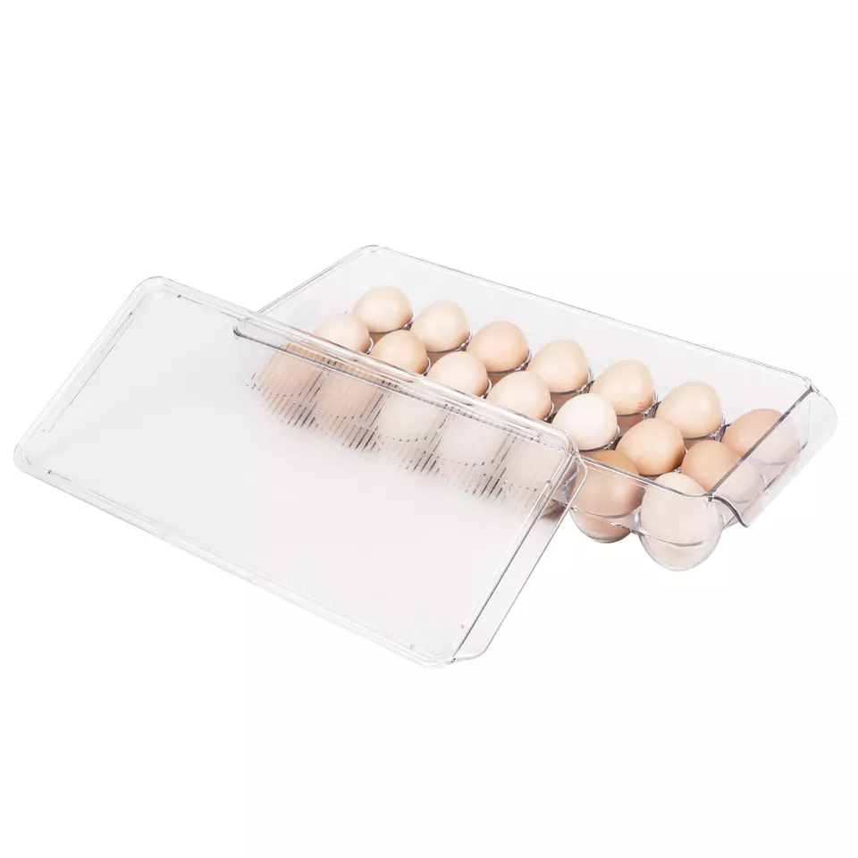 Title 2, Transparent 21 Grids Refrigerator Egg Holder Bo...