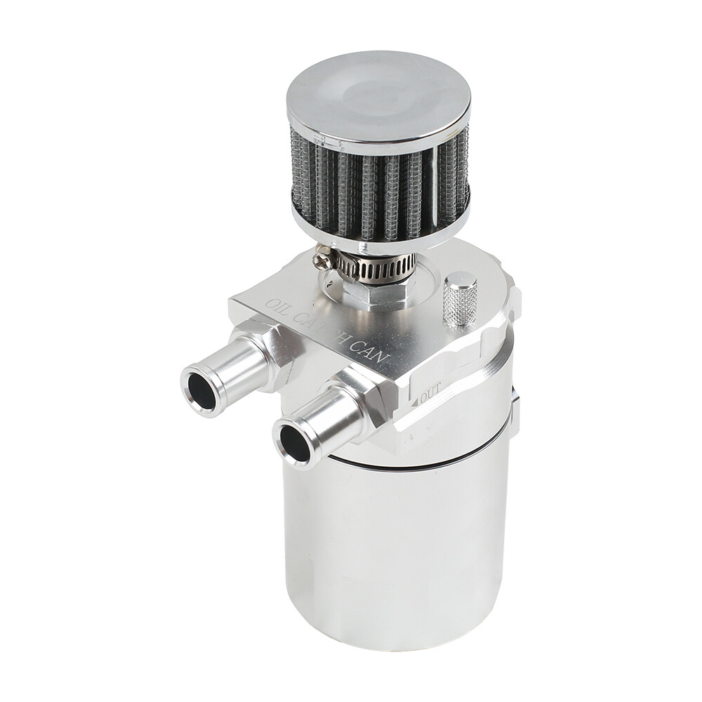 Oil Catch Can Kit Breather Baffled Reservoir Tank 300ML Universal With Hose