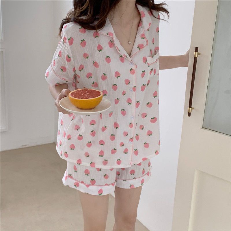 Title 8, New Cotton Pajamas Womens Summer Student Two-p...