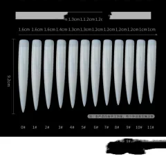 Manicure Super Long Fake Nail Piece Practice - Natural 12Pcs - View 1