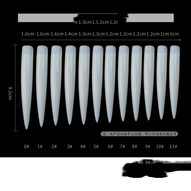 Manicure Super Long Fake Nail Piece Practice Natural 12Pcs - Shop at LoveMi