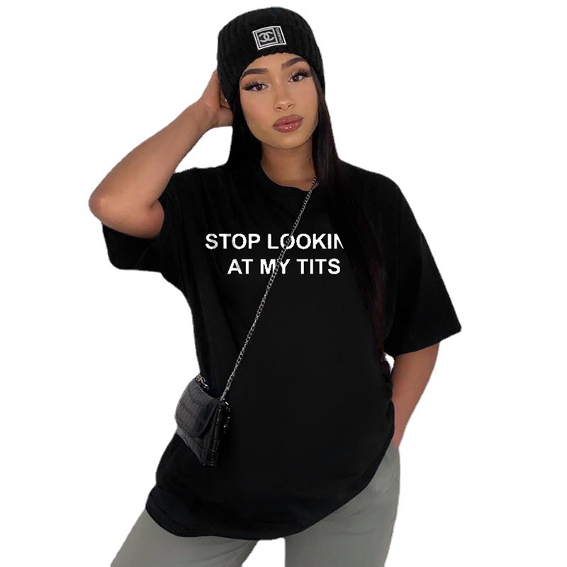 Women's English Print Casual Summer Autumn Pullover