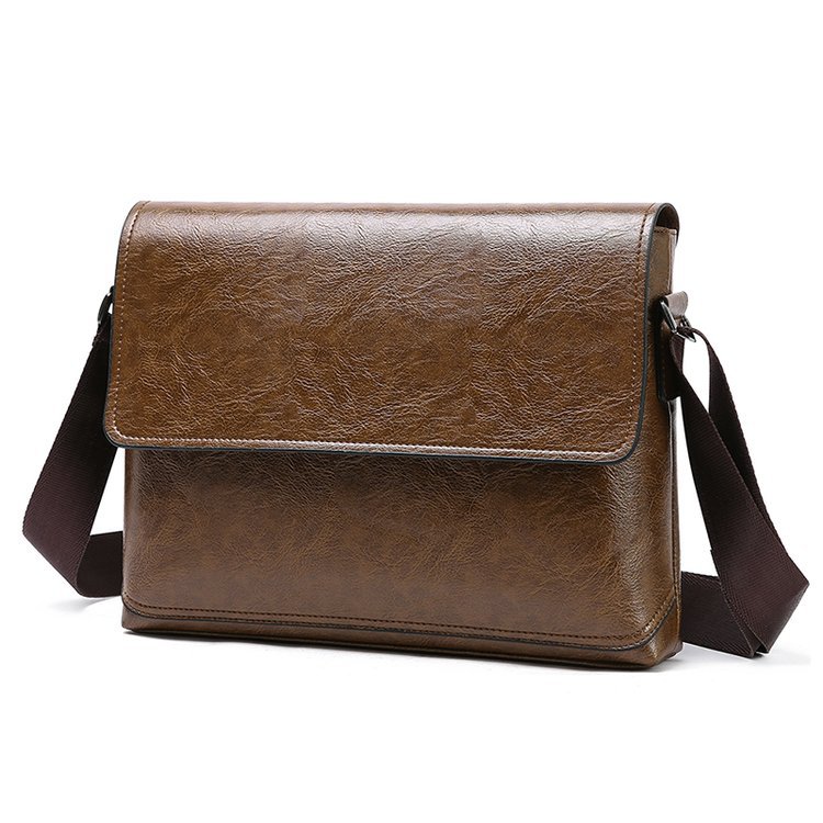 Business Casual Pu One Shoulder Diagonal Bag Multifunctional Solid Color Briefcase — foto 6
