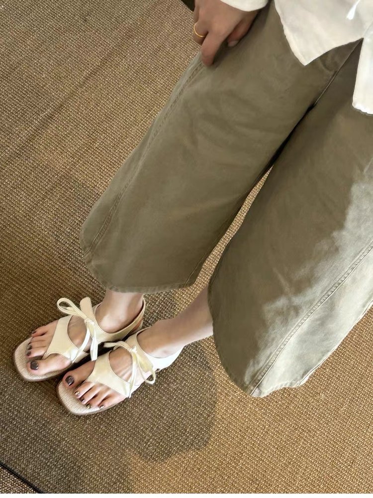 Women's Casual Fashion Multi-Strap Sandals With Bow, Flat Commuter Beach Shoes For Outdoor Wear product image