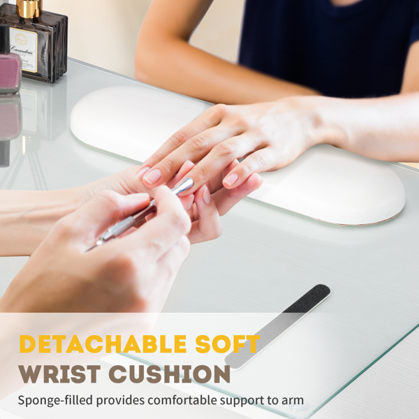 White Relief Particle Board Tempered Glass 141x50x112cm Three Doors And Two... 13