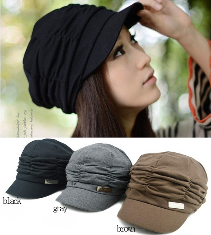 Flat Top Duck Tongue Pleated Beret