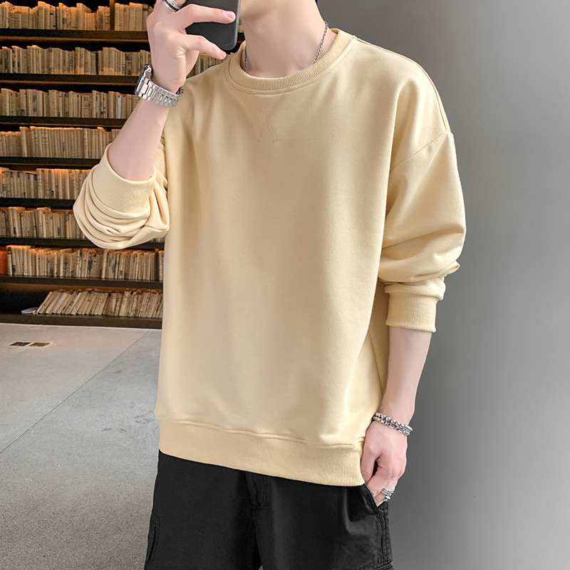 Long-Sleeved T-Shirt Men's Sweater Bottoming Shirt Men's Round Neck Pullover Sweater