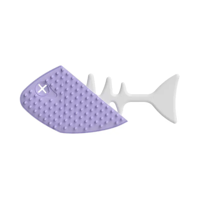 Cat Brushes For Indoor Cats Fishbone Shaped Kitten Brush Detangling Brush Cute Dog Hair Brush Puppy Grooming Brush For Pets Purple - Shop at LoveMi