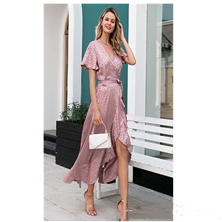 Polka-Dot Ruffle-Sleeve Long Dress, picture 8 of 10