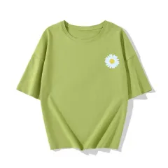 Same Style Women's Summer T-shirt Daisy - Green F - View 1