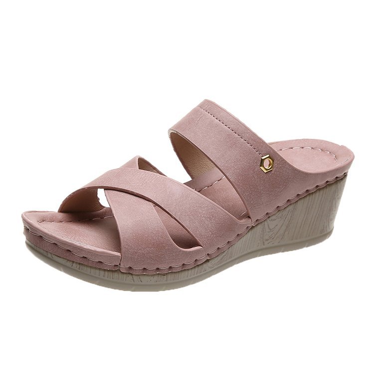 Sandals And Slippers Women's Casual And Comfortable Light Slope Heel Slippers