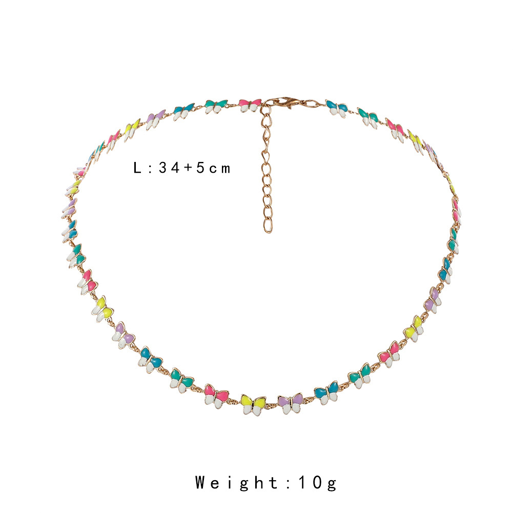 European And American Fashion DIY Colorful Butterfly Clavicle Chain Sen Is Sexy