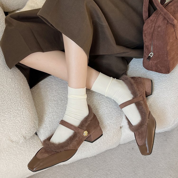 Faux Leather Mary Jane Heels
