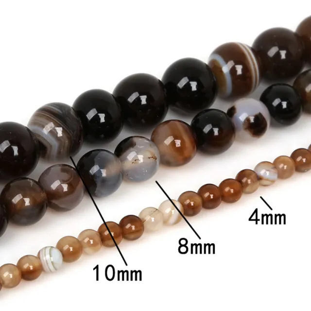 Striped Agate Bracelet Beaded Loose Beads Semi finished Materials Coffee Stripes - Shop at LoveMi