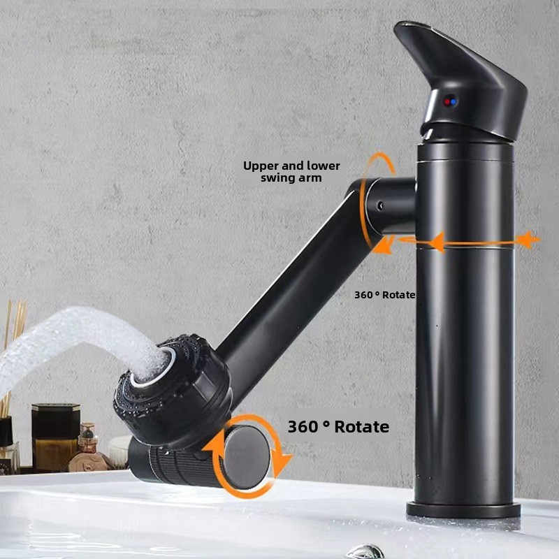 Bathroom Sink Tap Mixer 1080 Degree Rotatable Basin Taps Faucet — image 4