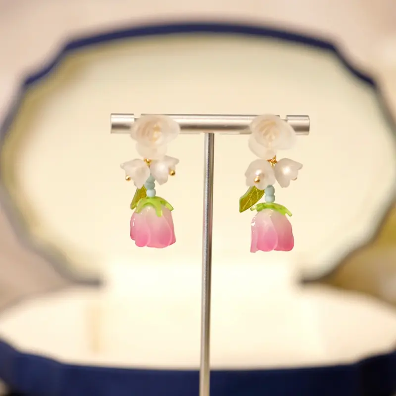 Rose Versatile Earrings Tassel High End Feeling