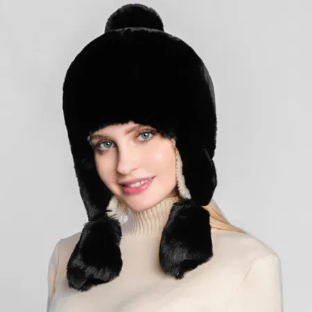 Rabbit Hair Ear Protection And Velvet - Black