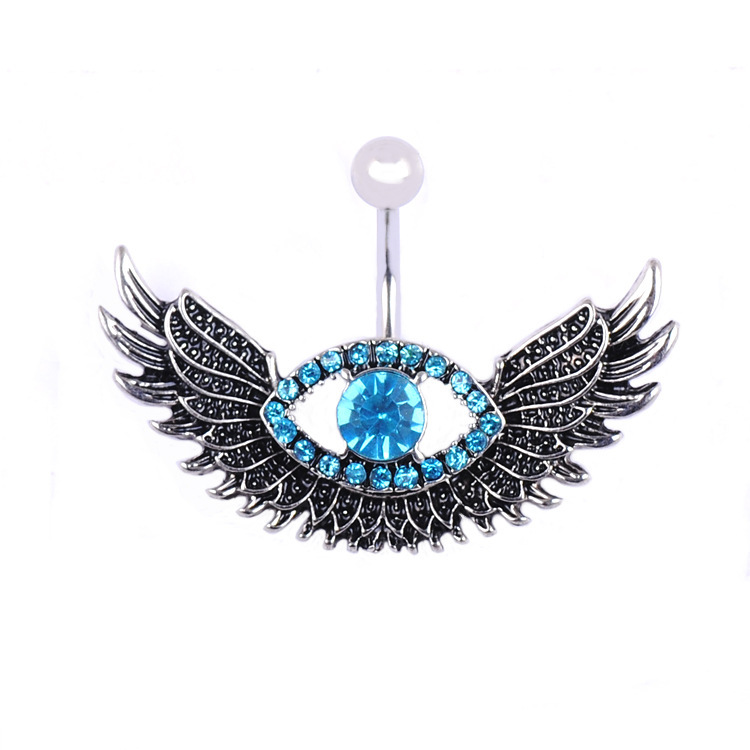 Title 1, Evil Eyes Navel Ring Navel Ring Wings Navel Buc...