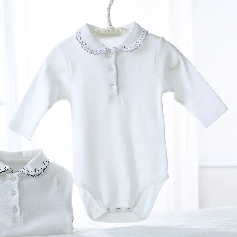 Baby Girl's Pure Cotton Lapel Triangle Romper