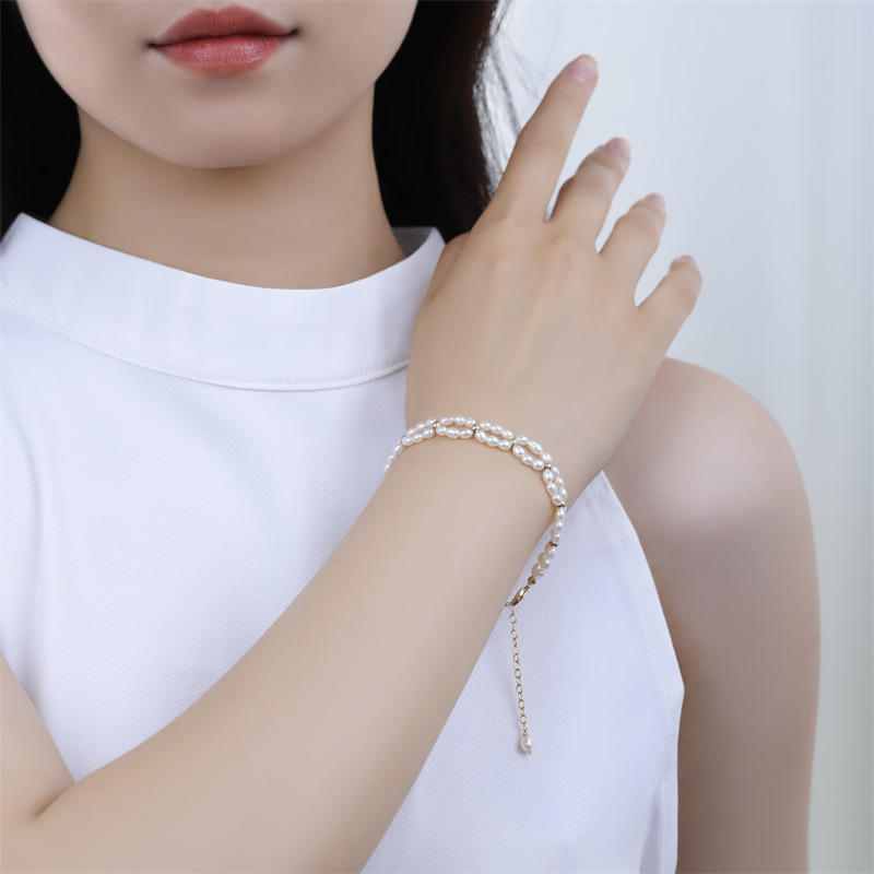 Title 1, Natural Freshwater Pearl Woven Bracelet Female ...