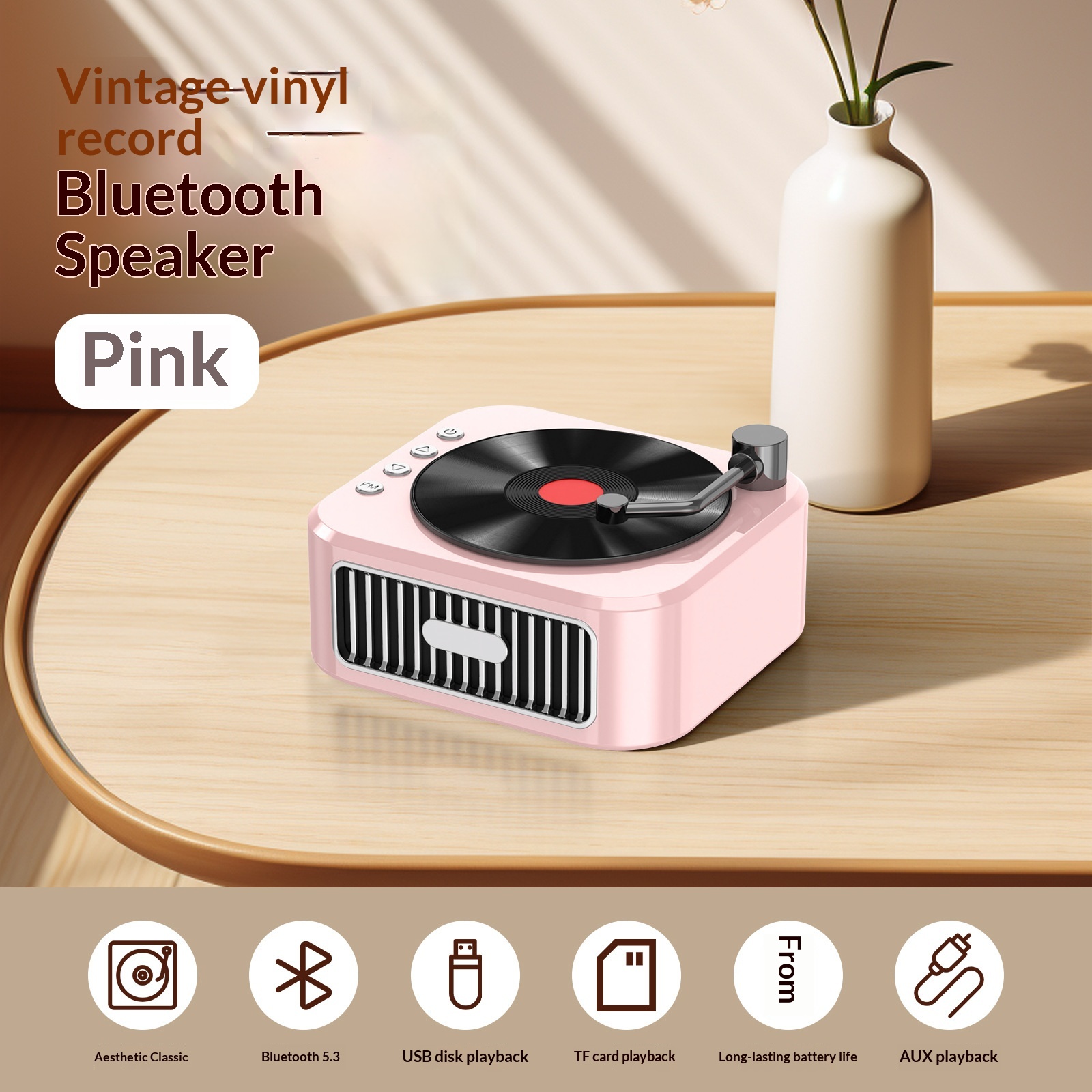 Mini platine rétro Bluetooth – enceinte vinyle