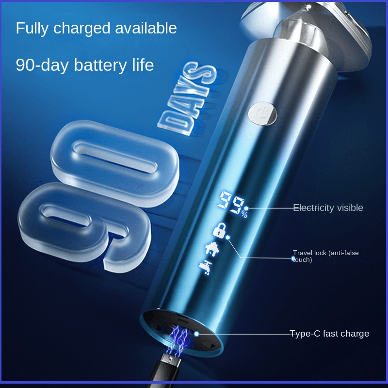 Men's Electric Shaver Triple Head Razor Travel Portable Washable