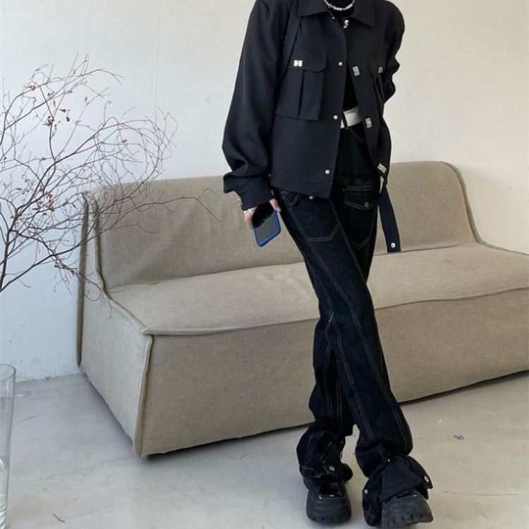 Women's Loose High Waist Slim Wide Leg Mopping Trousers