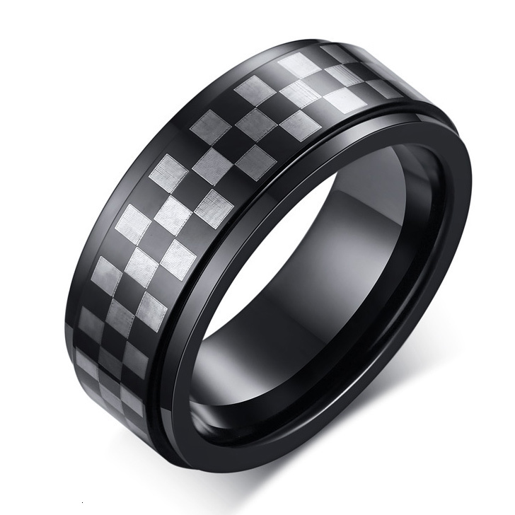 Title 5, Black And White Check Stainless Steel Rotating ...