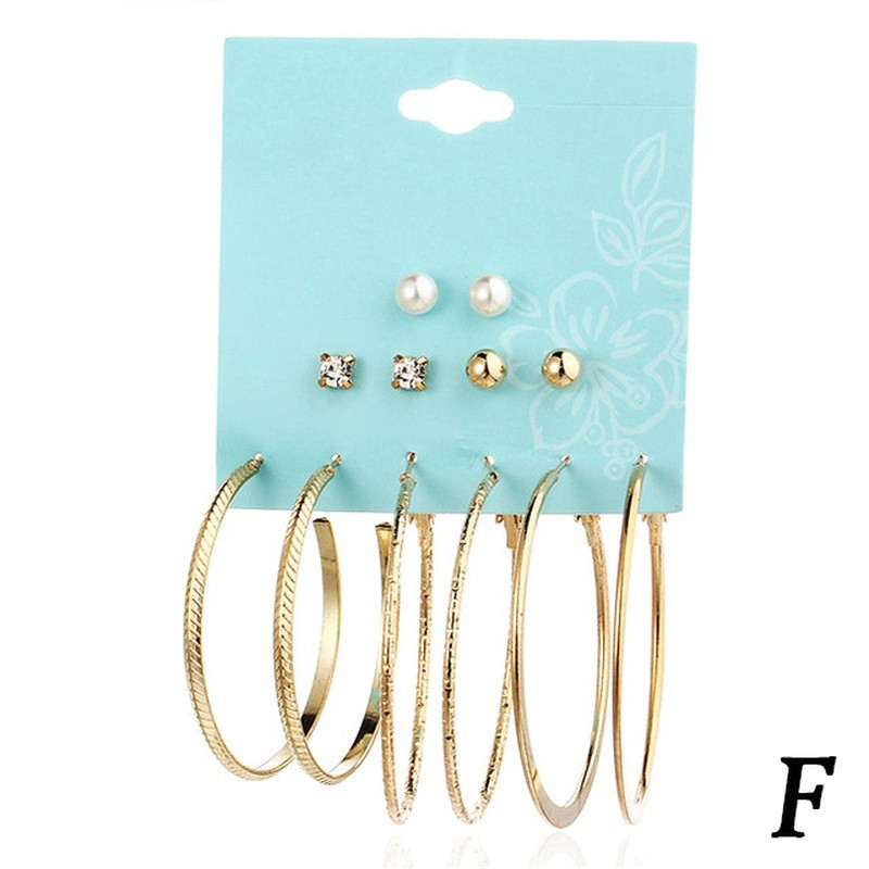 Set Of 9 Pairs Of Earrings With Zircon