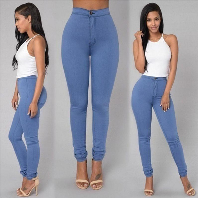 Title 7, Calça jeans feminina slim casual com stretch, s...