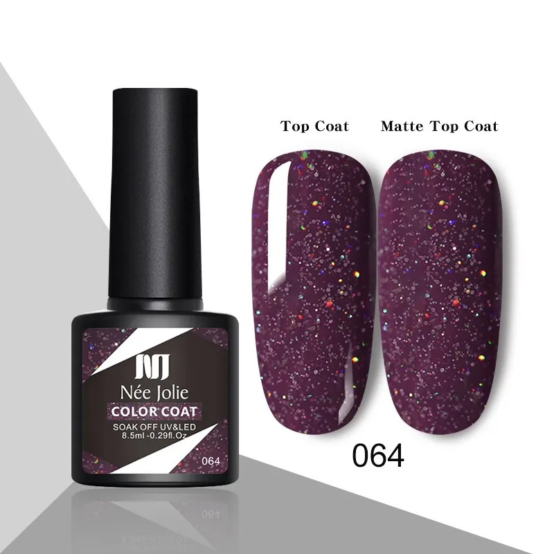 Glitter Reflective Gel Nail Polish Christmas Red UV - Reflective Ur129