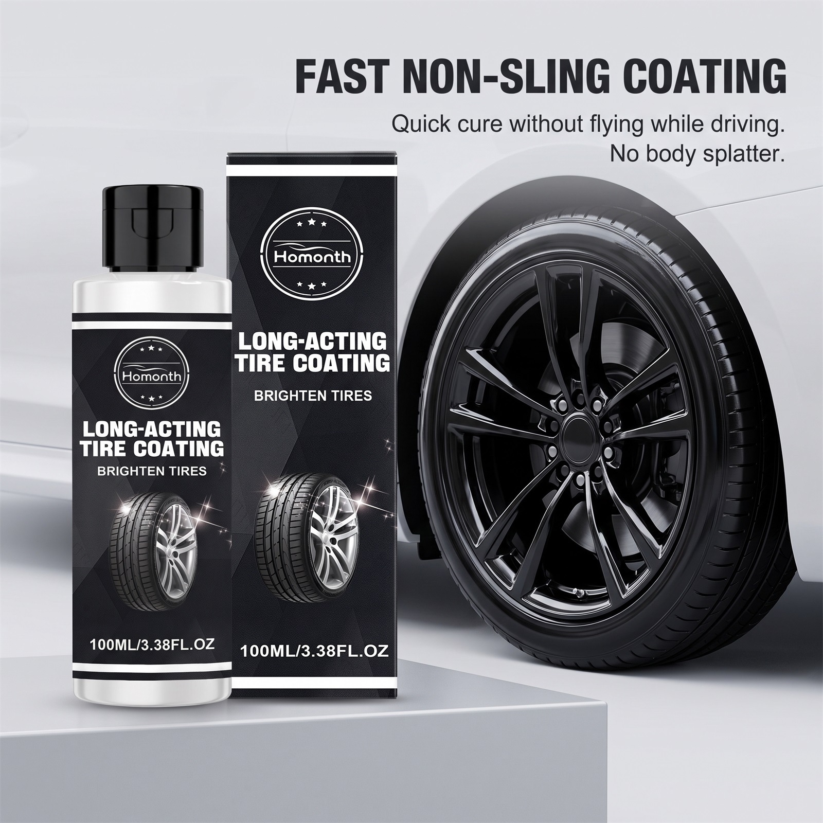 HOMONTH Tire Coating Provides Uniform Film Formation, Quick Drying, And Daily Shine Enhancement For Household And Car Tires. 3