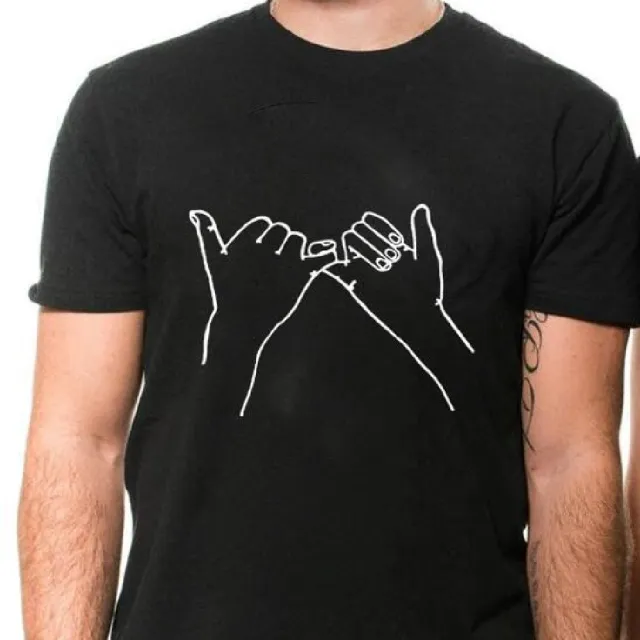 Fashion Couple Short Sleeve T shirt Black - Shop at LoveMi