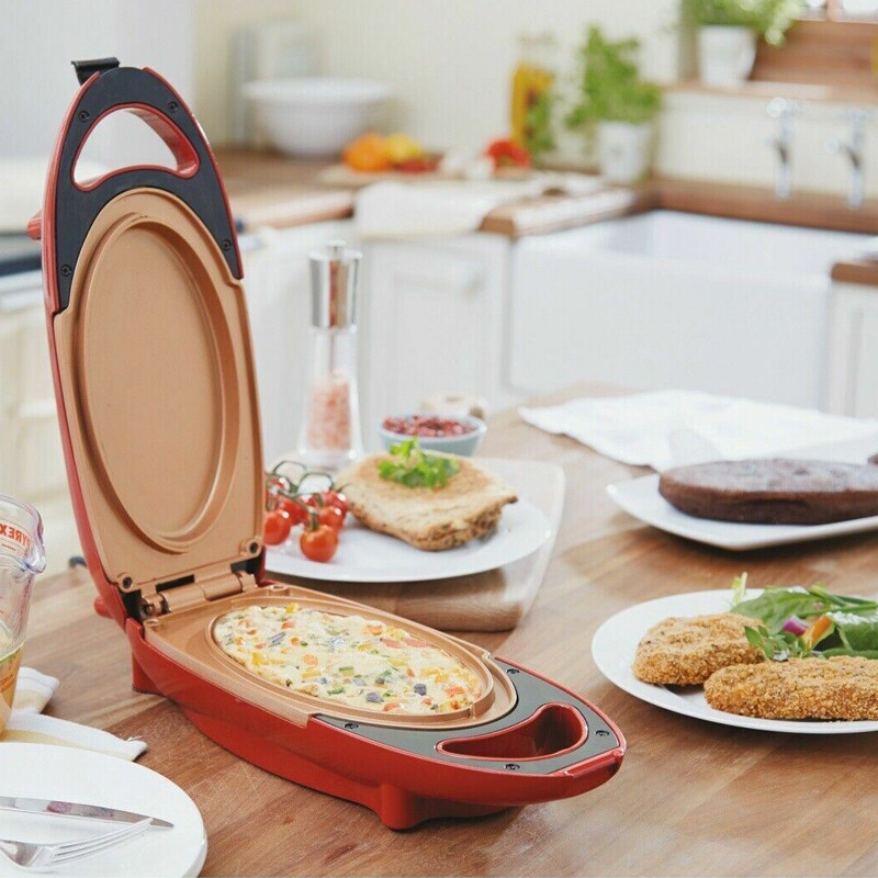 Kitchen Ceramic Non Stick Copper Infused Healthy No Oil Grill Omelette Maker C