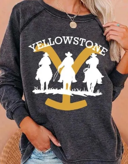 Women's Long Sleeve Printed Raglan Round Neck Sweater 2 Style - Shop at LoveMi
