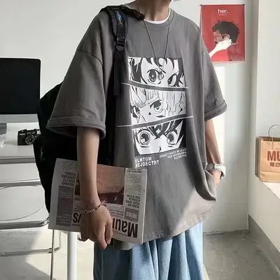 Men's Loose Personality Printed Half Sleeve T-Shirt