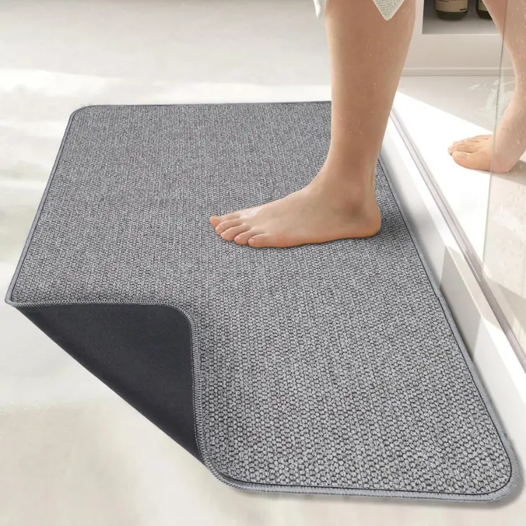 Bath Mat, Ultra Thin Bathroom Rugs, Rubber