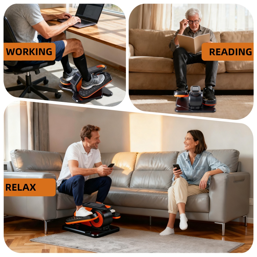 Compact Under-Desk Elliptical --Quiet Mini Pedal Exerciser With Adjustable Speed And LED Display image 12