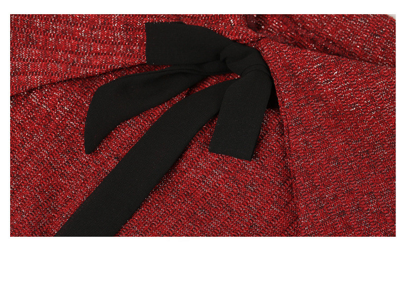 Slim-fit Long-sleeved Pullover Knit Sweater Bowknot Ladies Knit Top